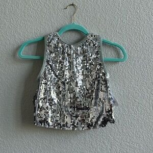 Silver Sequin Dance Top